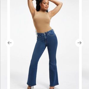 Good American size 8 Flare dark wash jeans